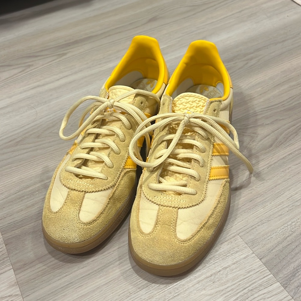 Yellow adidas gazelle